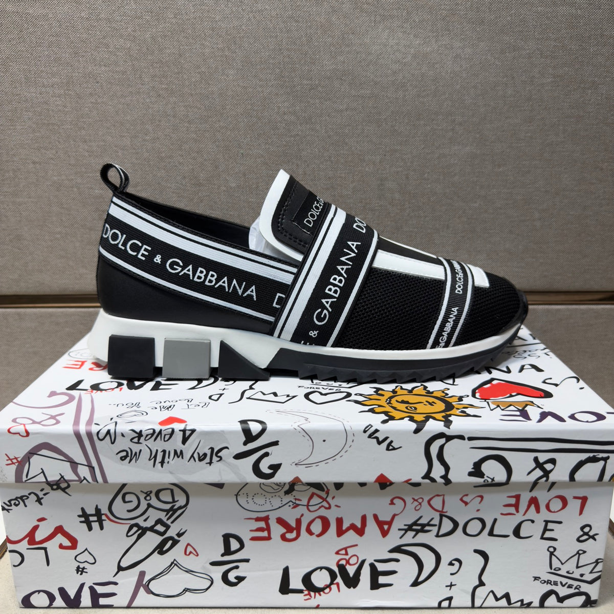 Dolce & Gabbana DG Couple's Multi-Material Casual Sneakers 5 Colors