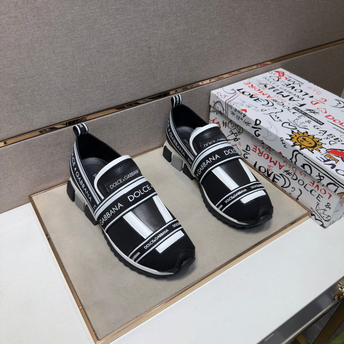 Dolce & Gabbana DG Couple's Multi-Material Casual Sneakers 5 Colors