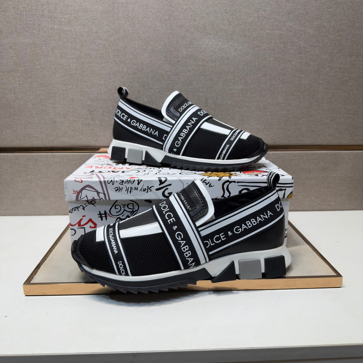 Dolce & Gabbana DG Couple's Multi-Material Casual Sneakers 5 Colors