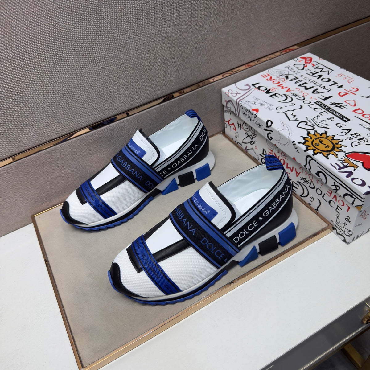Dolce & Gabbana DG Couple's Multi-Material Casual Sneakers 5 Colors