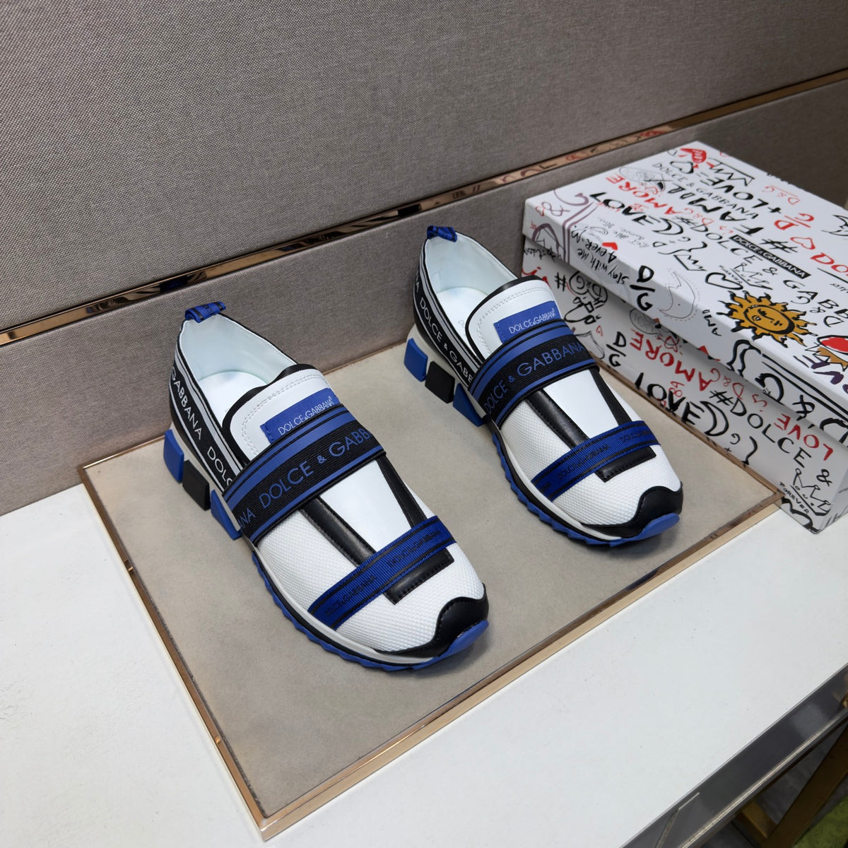 Dolce & Gabbana DG Couple's Multi-Material Casual Sneakers 5 Colors