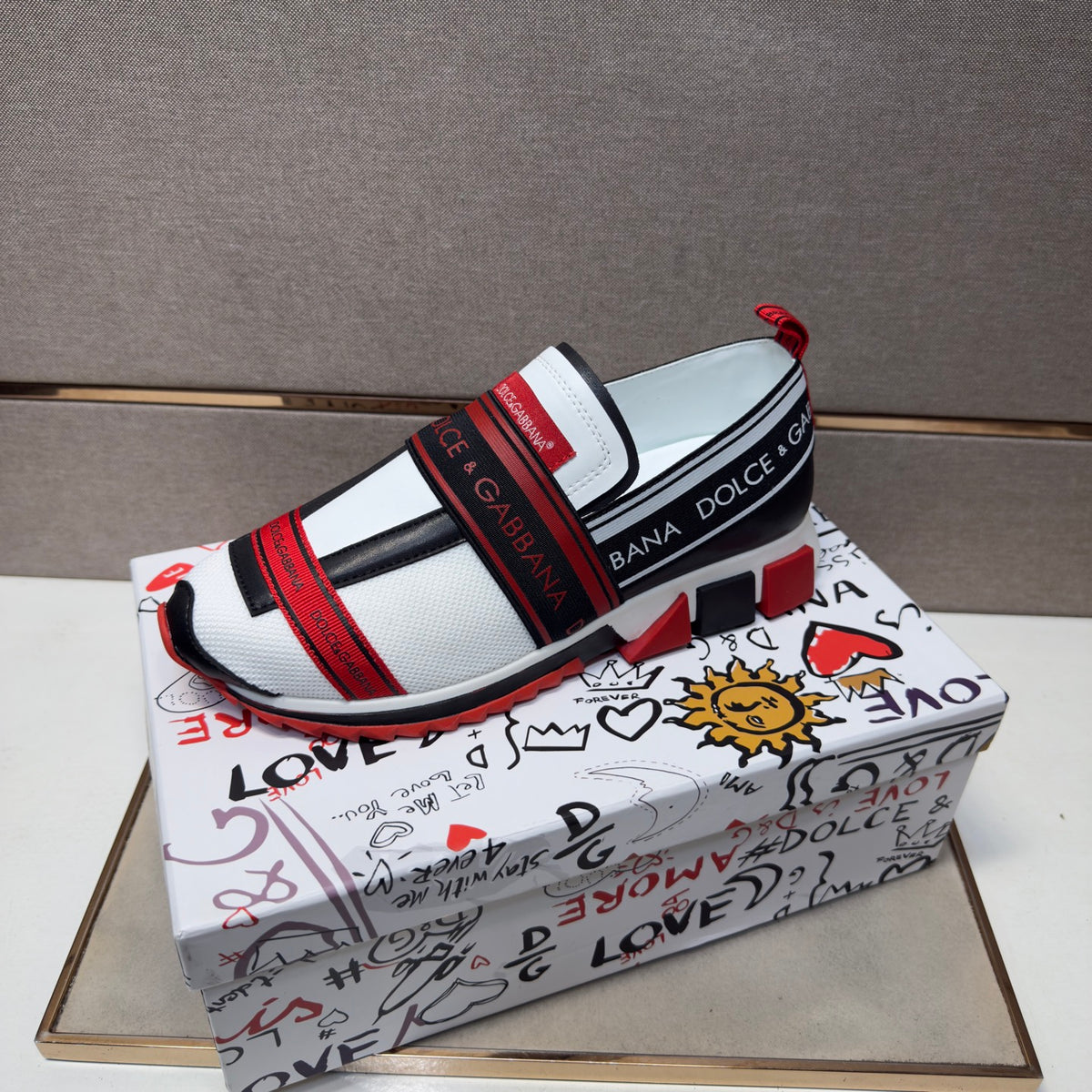 Dolce & Gabbana DG Couple's Multi-Material Casual Sneakers 5 Colors
