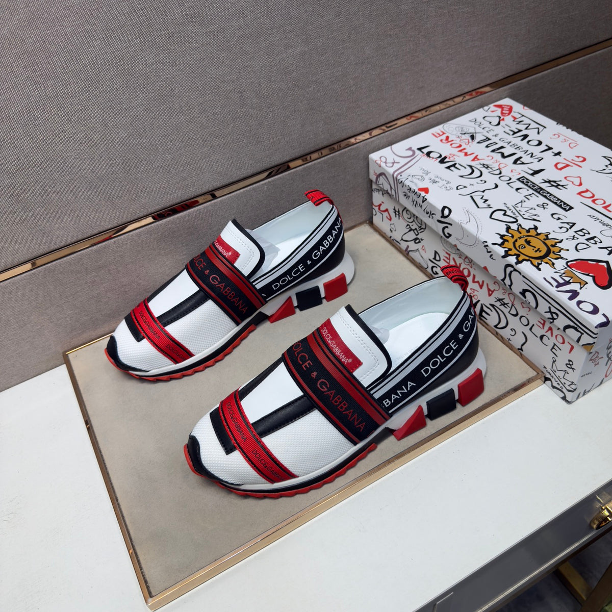 Dolce & Gabbana DG Couple's Multi-Material Casual Sneakers 5 Colors