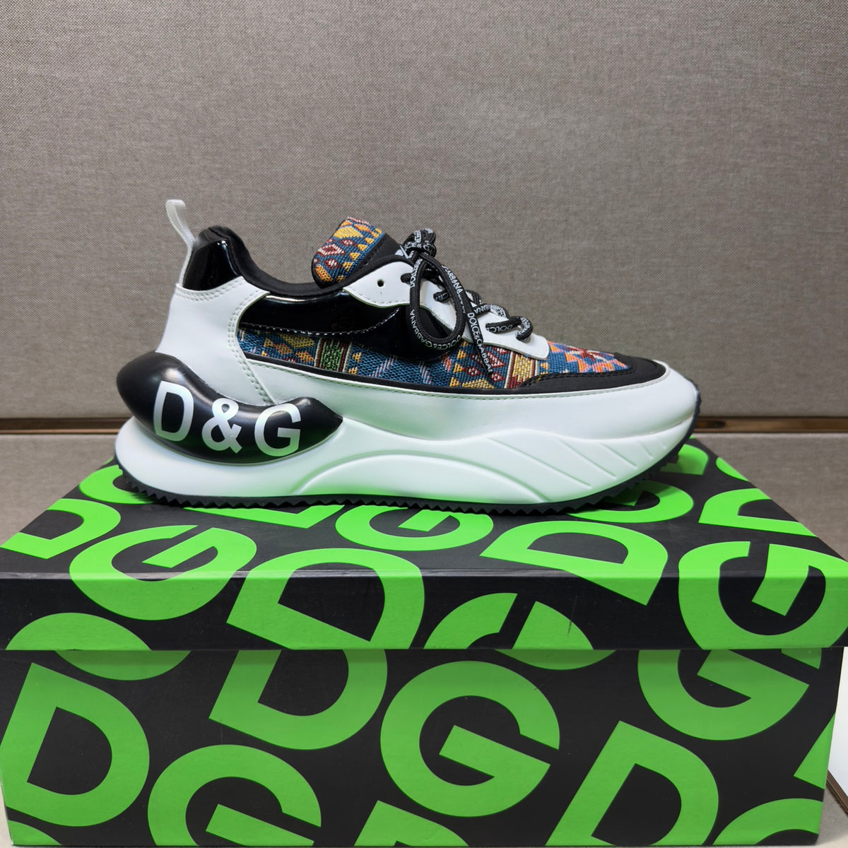 Dolce & Gabbana DG Couple's Multi-Material Casual Sneakers 3 Colors