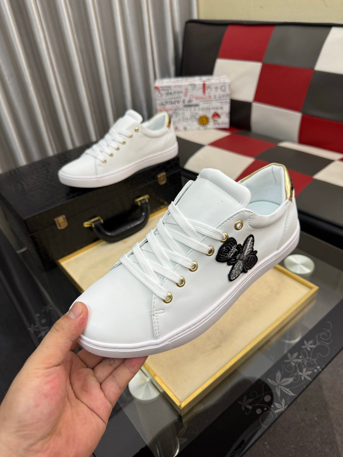 Dolce & Gabbana DG Silk Calfskin & Nubuck Casual Sneakers