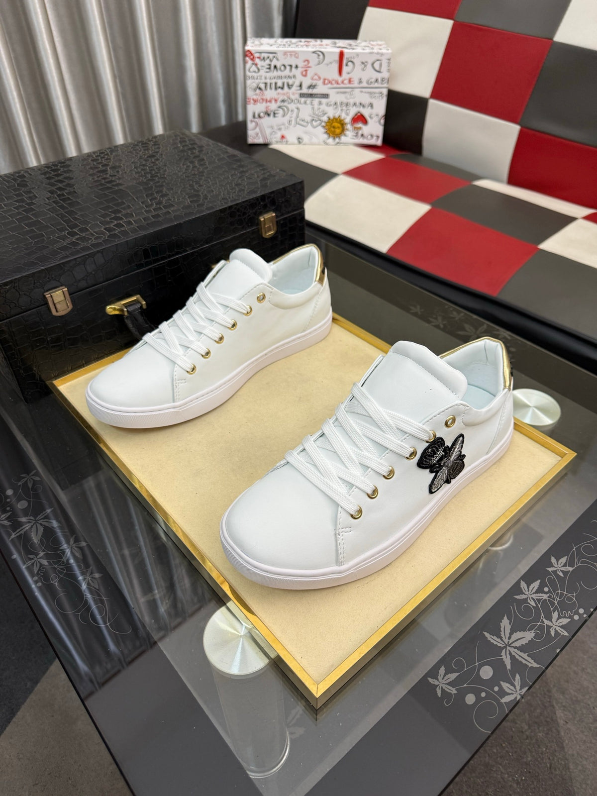Dolce & Gabbana DG Silk Calfskin & Nubuck Casual Sneakers