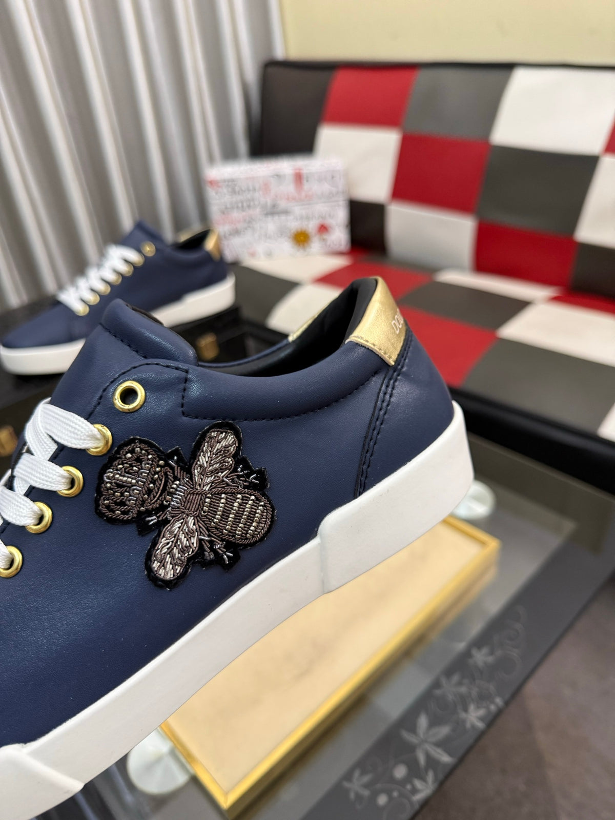 Dolce & Gabbana DG Silk Calfskin & Nubuck Casual Sneakers