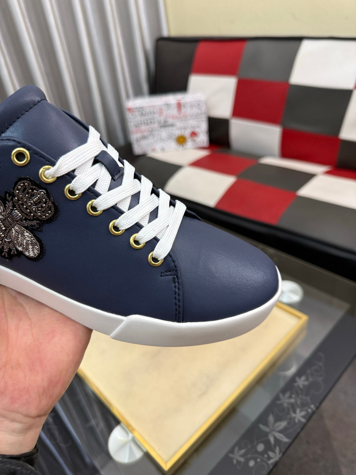 Dolce & Gabbana DG Silk Calfskin & Nubuck Casual Sneakers
