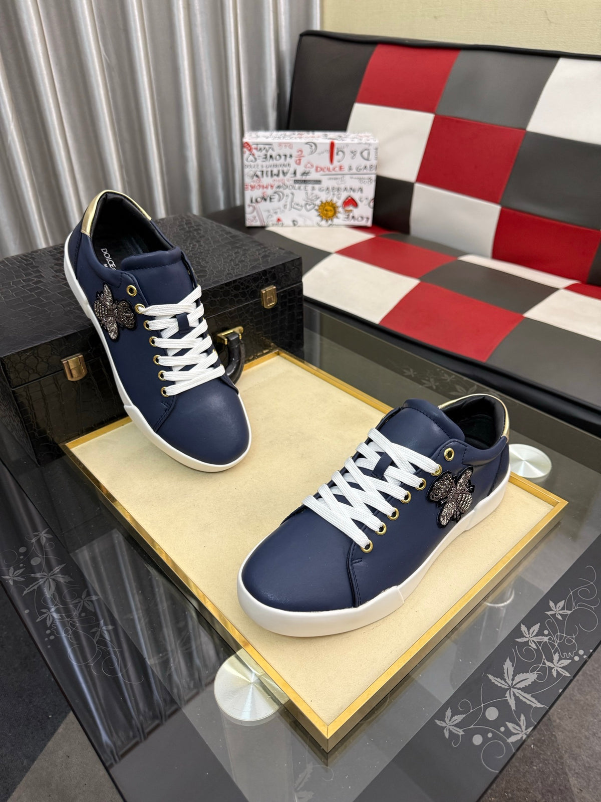 Dolce & Gabbana DG Silk Calfskin & Nubuck Casual Sneakers