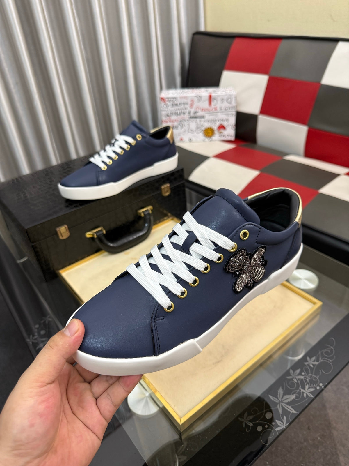 Dolce & Gabbana DG Silk Calfskin & Nubuck Casual Sneakers