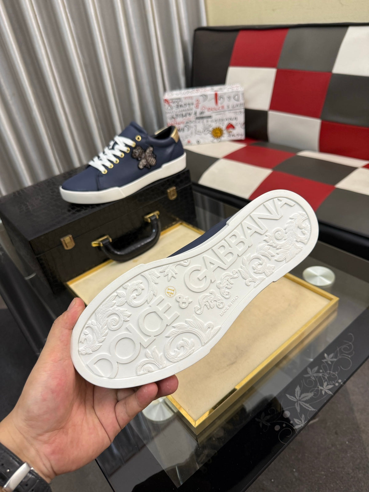 Dolce & Gabbana DG Silk Calfskin & Nubuck Casual Sneakers