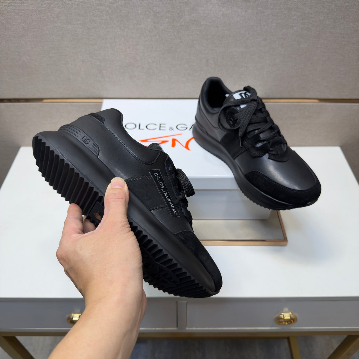 Dolce & Gabbana DG Men's Multi-Material Casual Sneakers 3 Colors