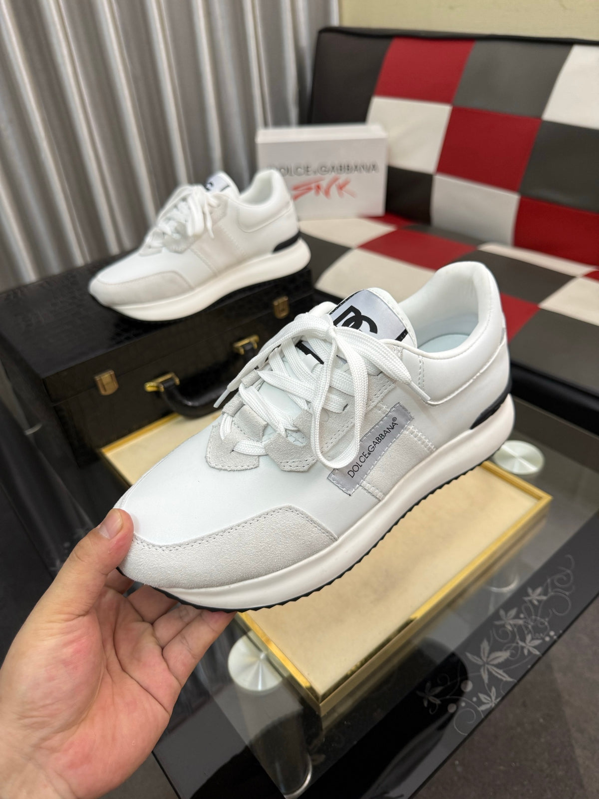 Dolce & Gabbana DG Silk Calfskin & Nubuck Casual Sneakers