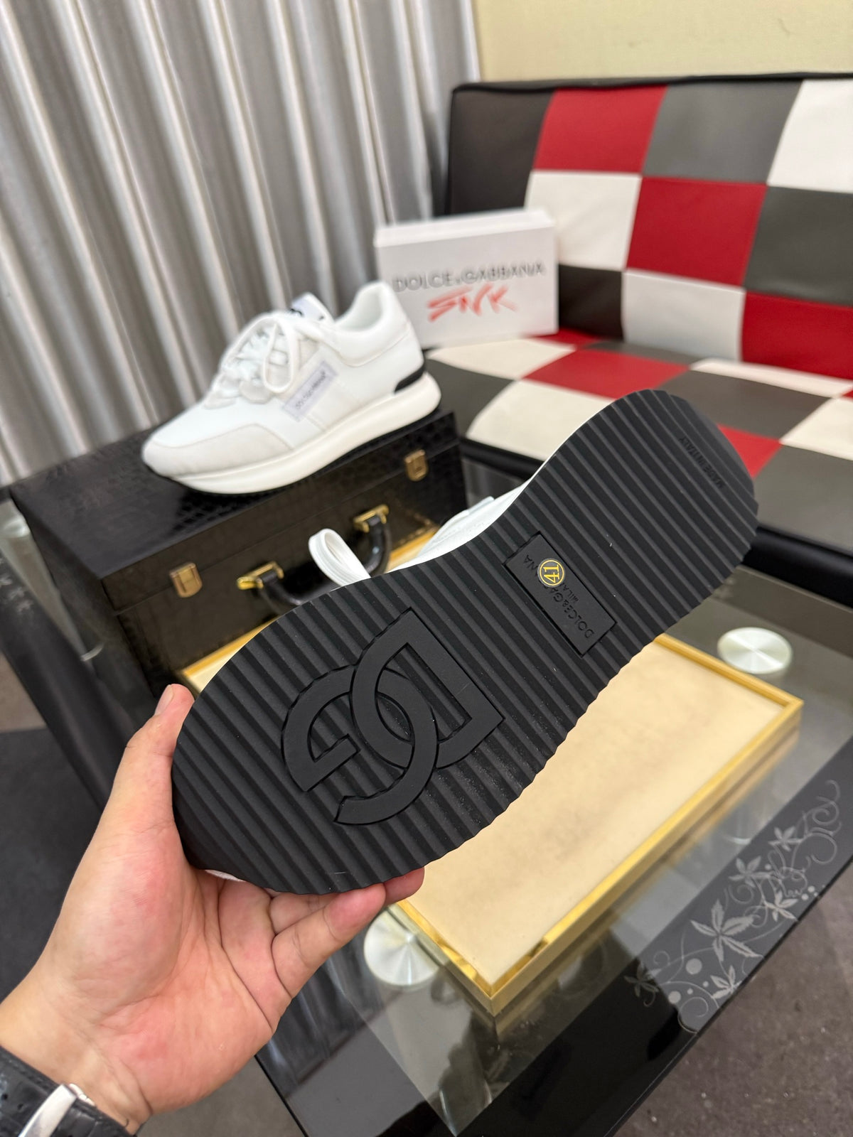 Dolce & Gabbana DG Silk Calfskin & Nubuck Casual Sneakers