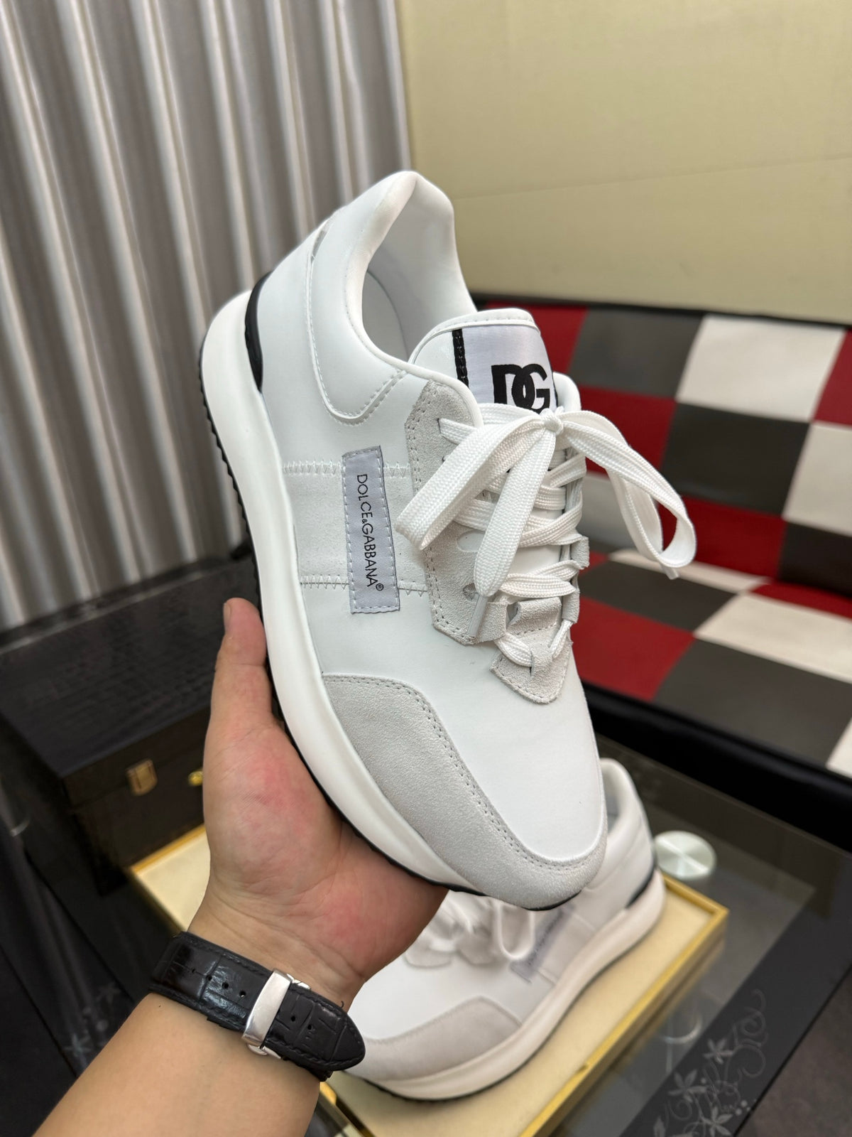 Dolce & Gabbana DG Silk Calfskin & Nubuck Casual Sneakers