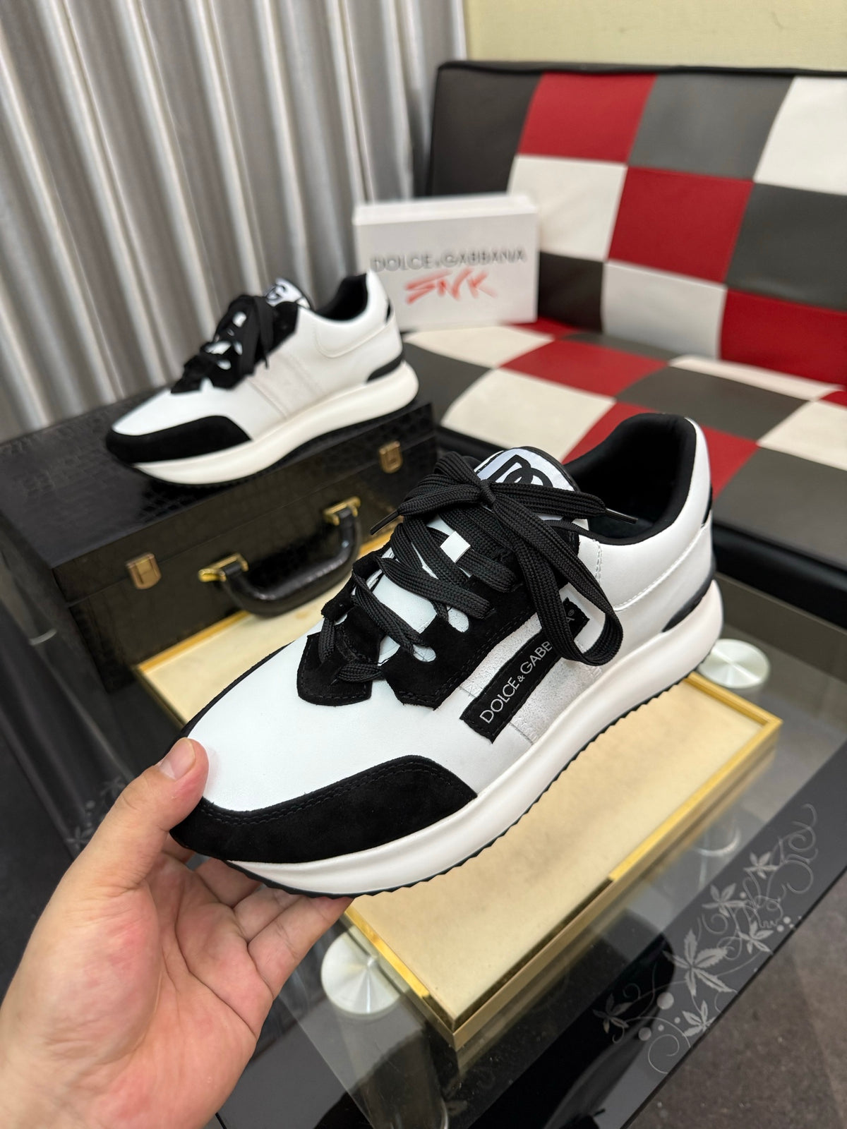 Dolce & Gabbana DG Silk Calfskin & Nubuck Casual Sneakers