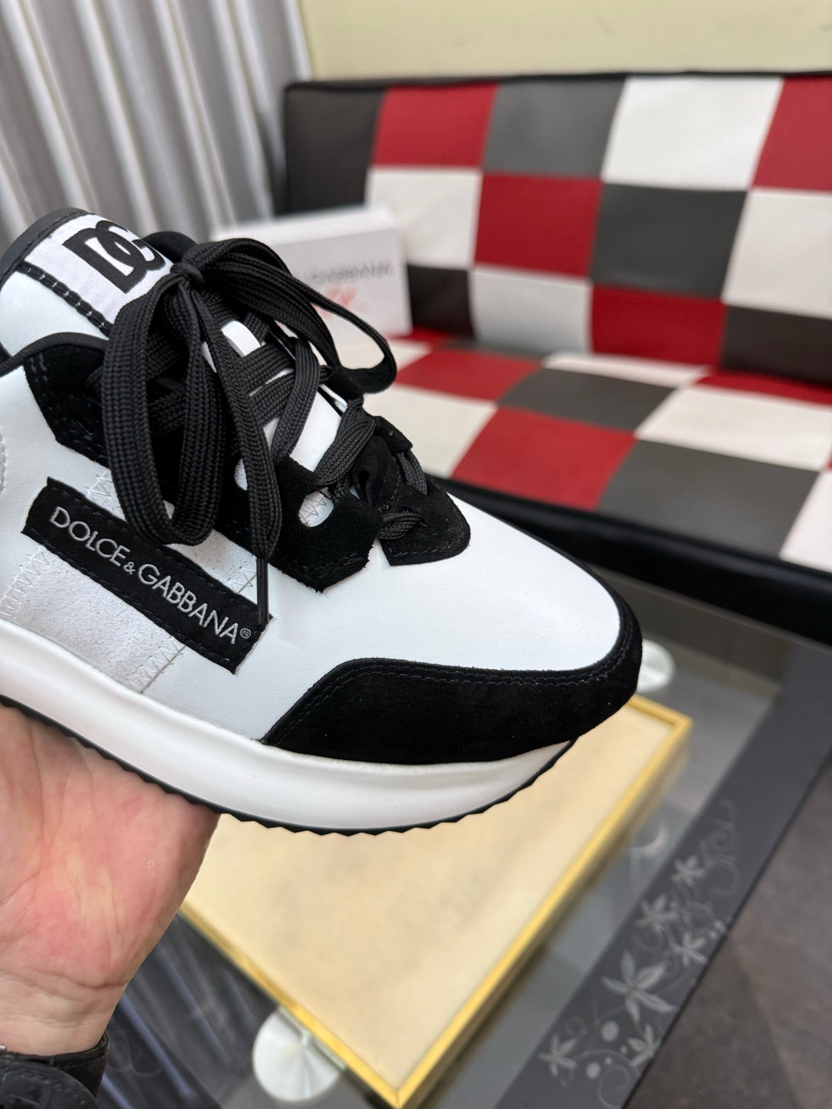Dolce & Gabbana DG Silk Calfskin & Nubuck Casual Sneakers