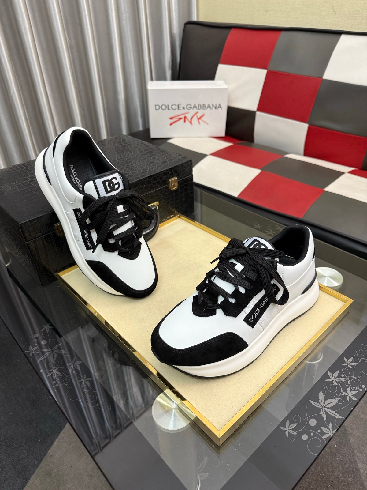 Dolce & Gabbana DG Silk Calfskin & Nubuck Casual Sneakers