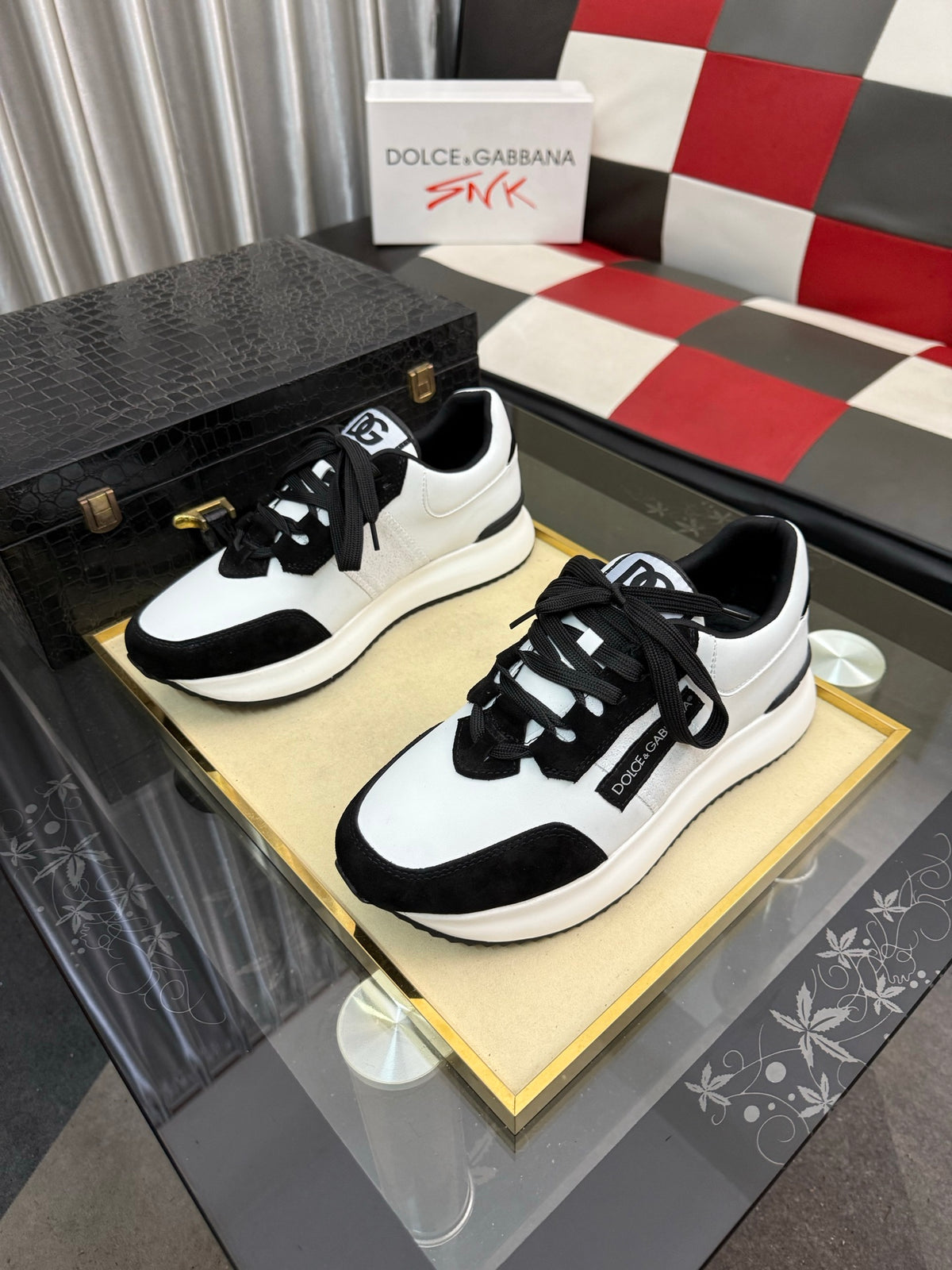 Dolce & Gabbana DG Silk Calfskin & Nubuck Casual Sneakers