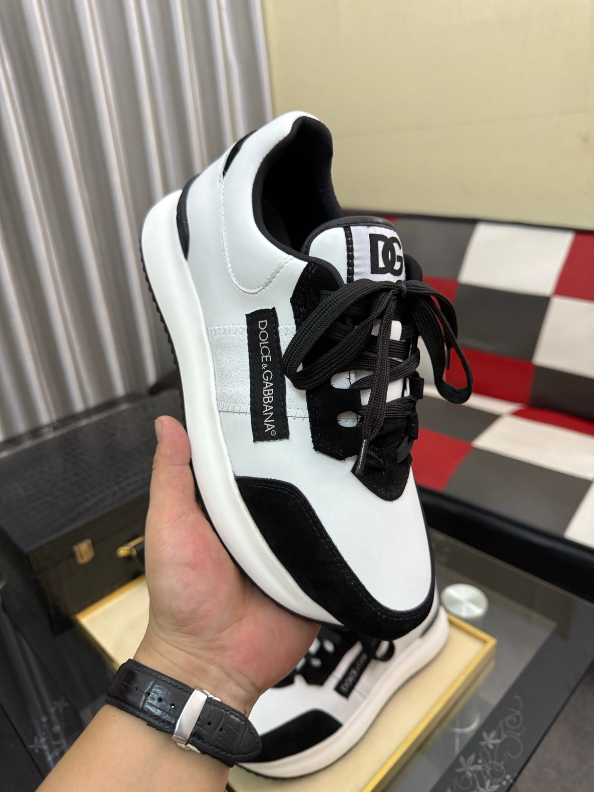 Dolce & Gabbana DG Silk Calfskin & Nubuck Casual Sneakers