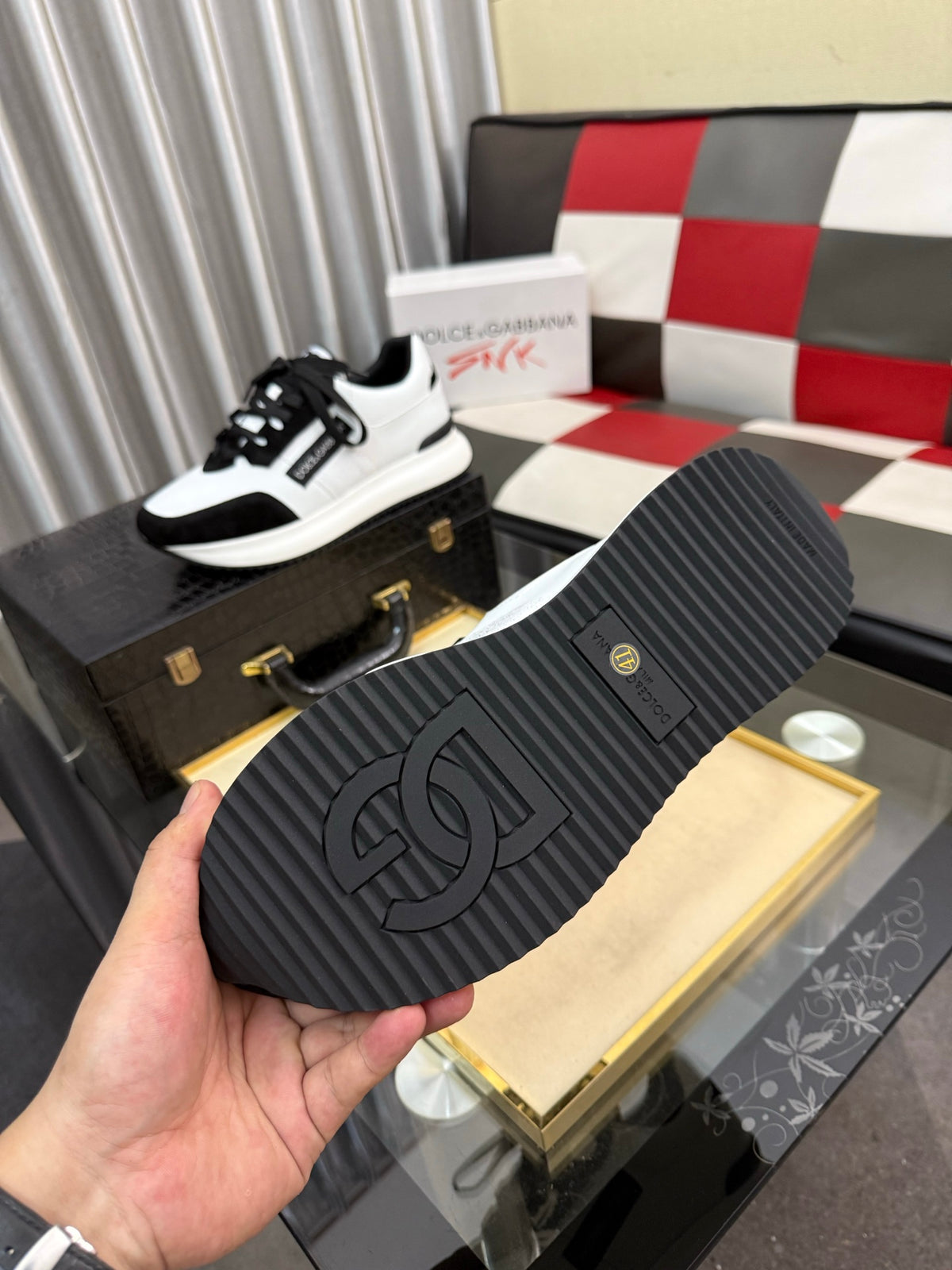 Dolce & Gabbana DG Silk Calfskin & Nubuck Casual Sneakers