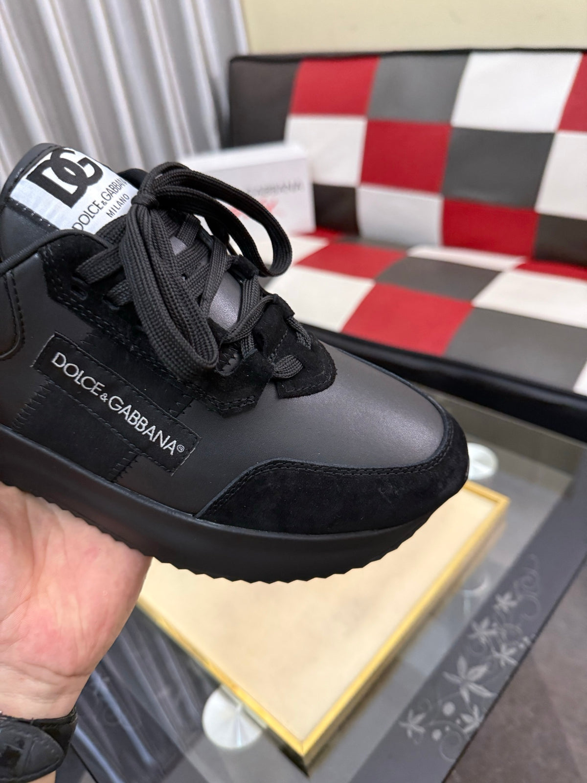 Dolce & Gabbana DG Silk Calfskin & Nubuck Casual Sneakers