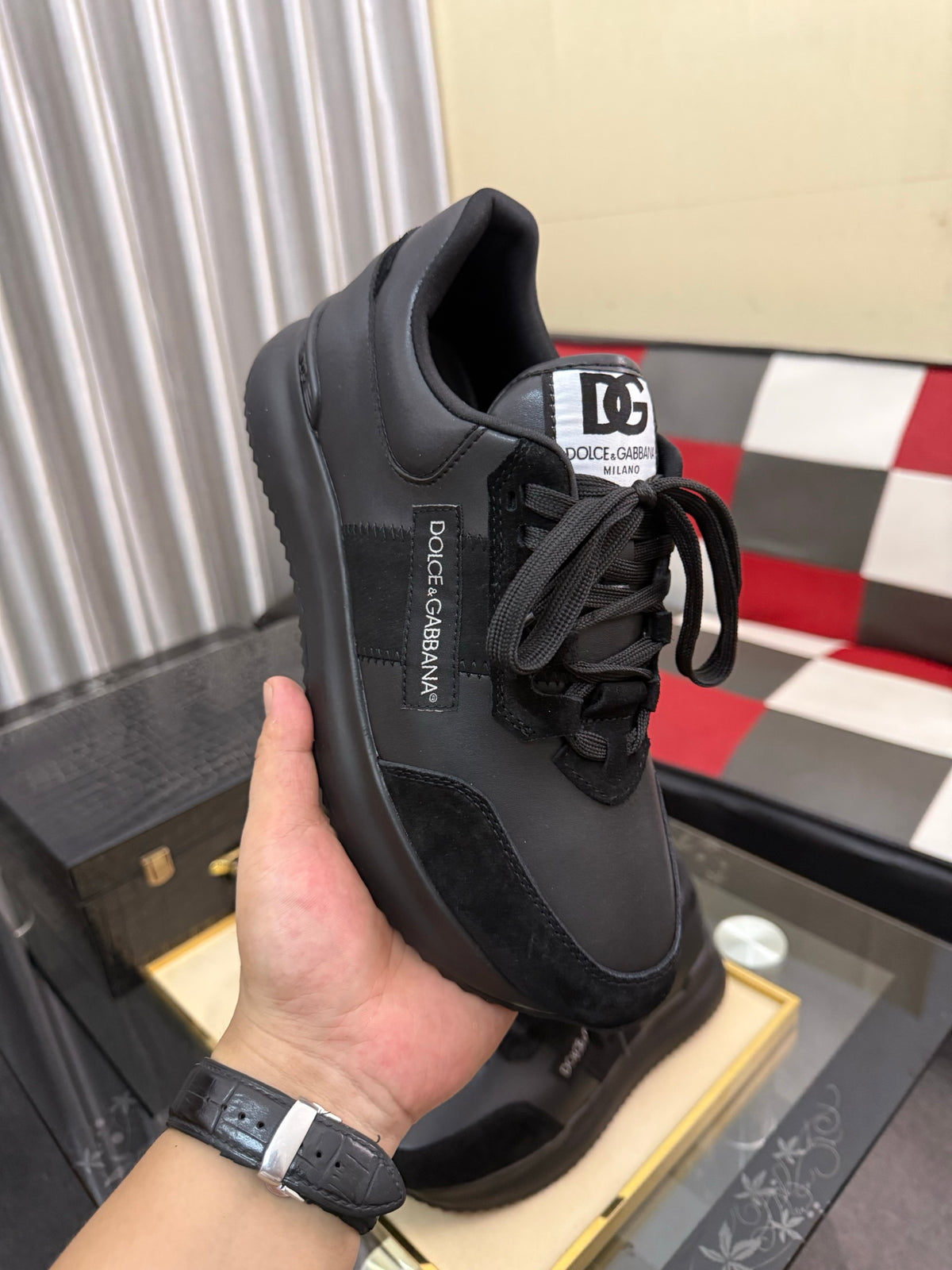 Dolce & Gabbana DG Silk Calfskin & Nubuck Casual Sneakers