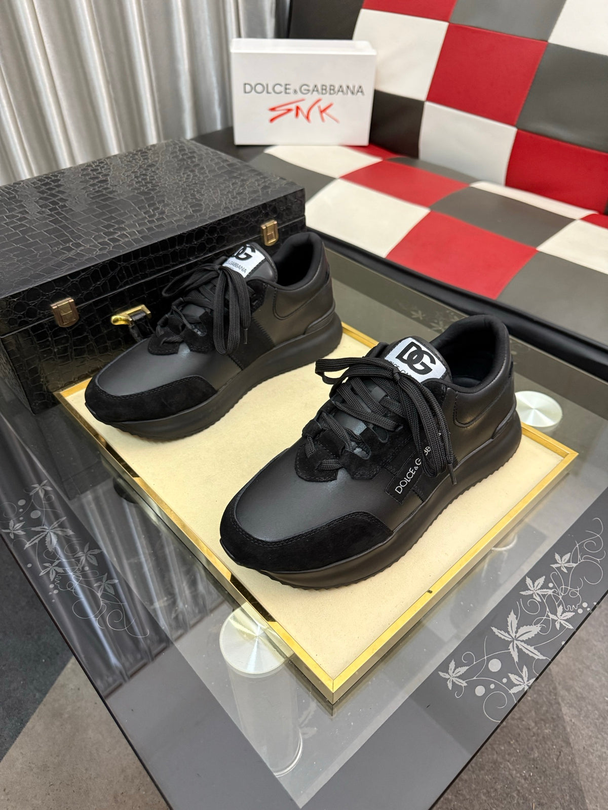 Dolce & Gabbana DG Silk Calfskin & Nubuck Casual Sneakers