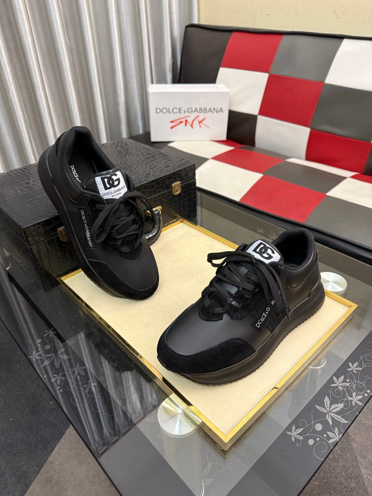 Dolce & Gabbana DG Silk Calfskin & Nubuck Casual Sneakers