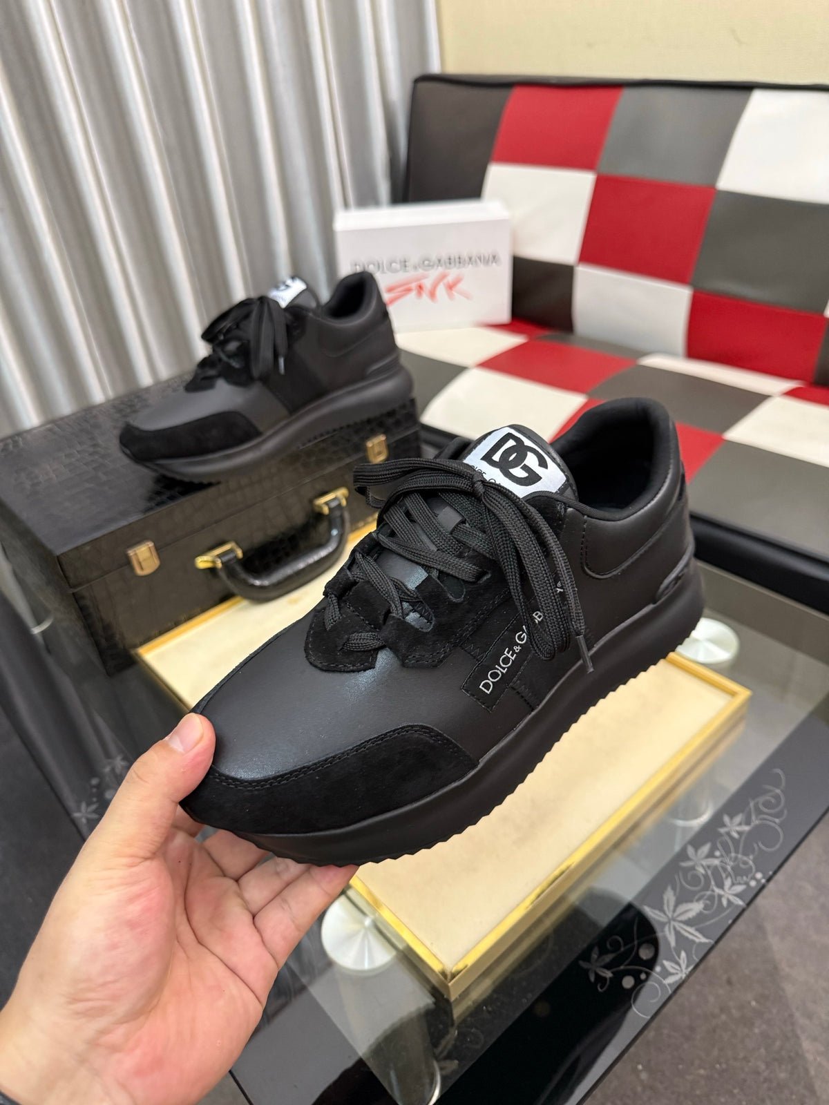Dolce & Gabbana DG Silk Calfskin & Nubuck Casual Sneakers