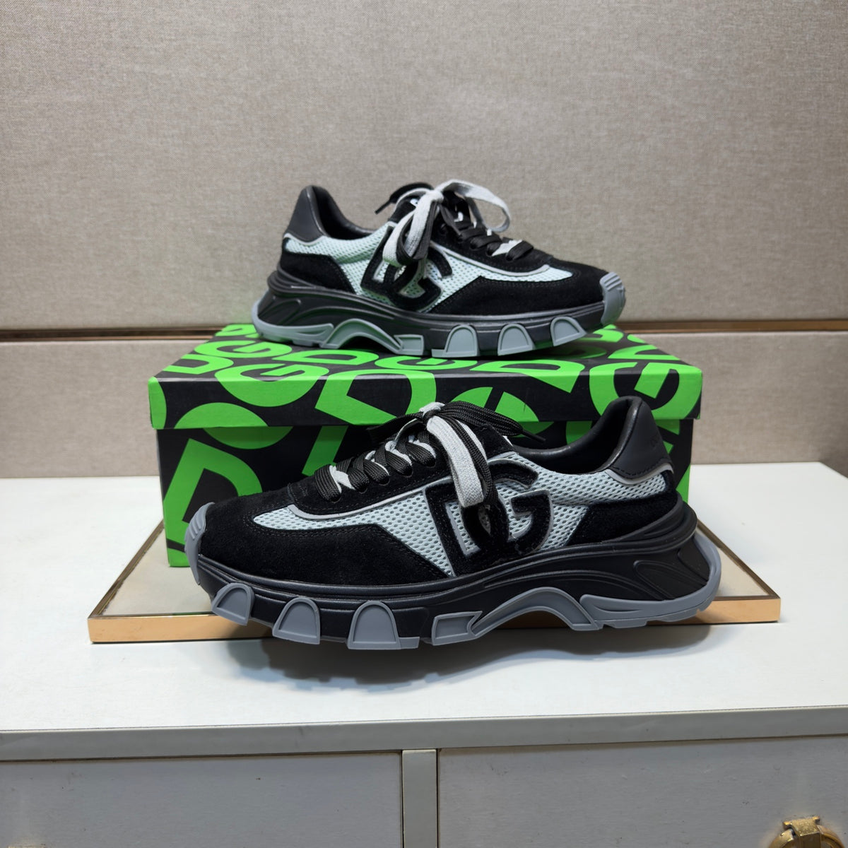 Dolce & Gabbana DG Men's Multi-Material Casual Sneakers Multi-Color