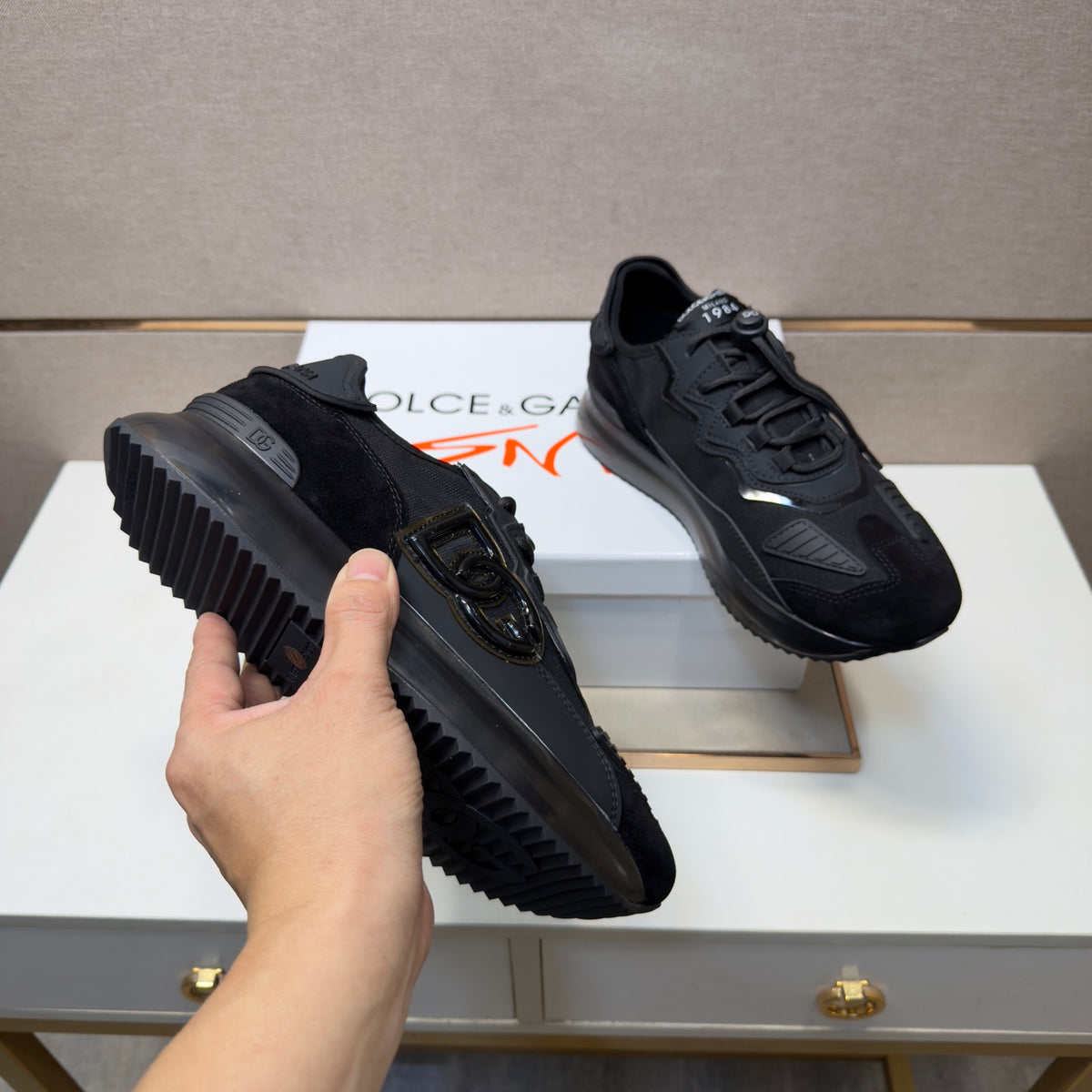 Dolce & Gabbana DG Couple's Multi-Material Casual Sneakers Multi-Color