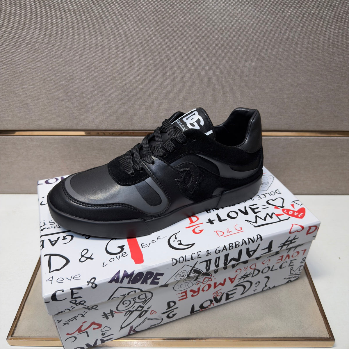 Dolce & Gabbana DG Couple's Multi-Material Casual Sneakers Multi-Color