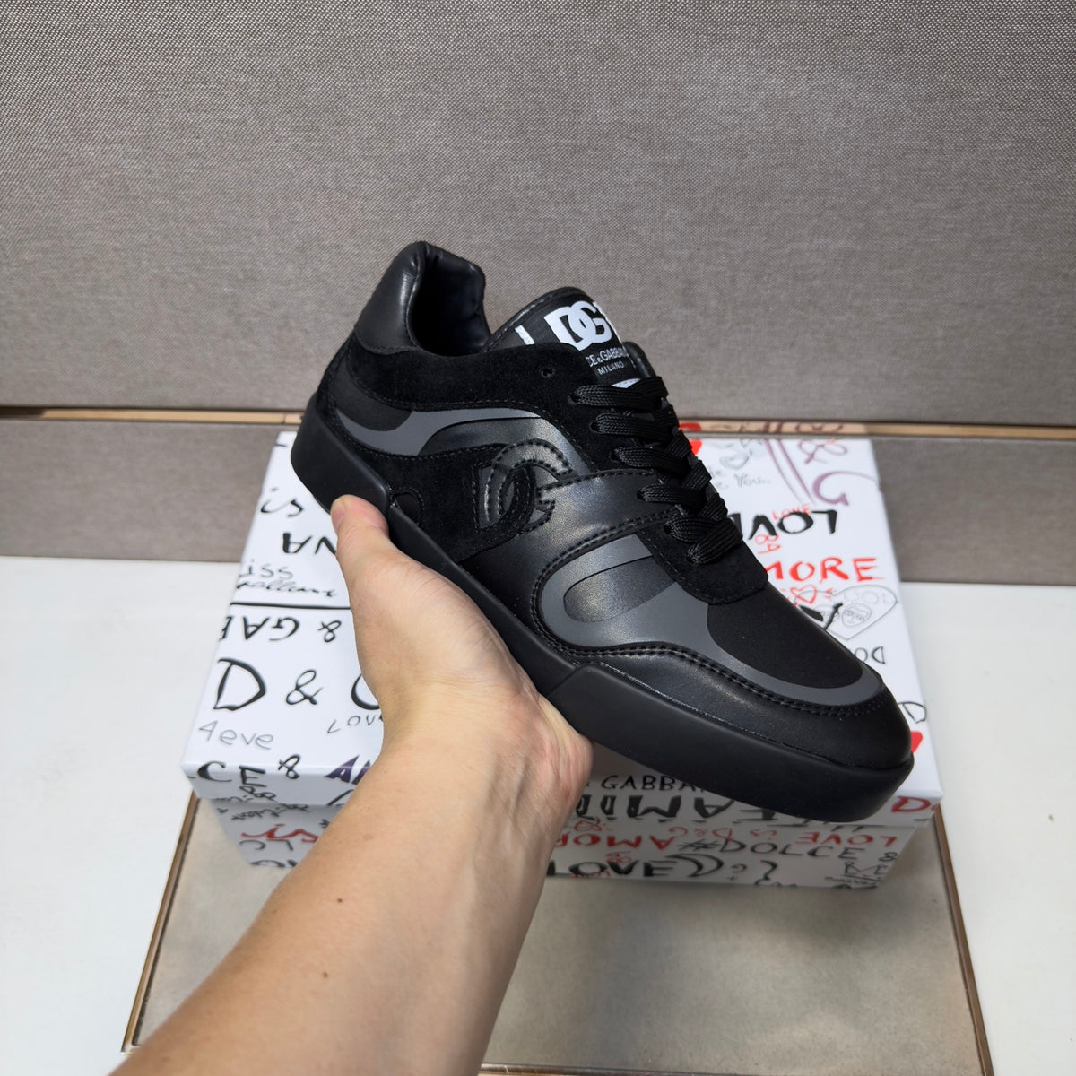 Dolce & Gabbana DG Couple's Multi-Material Casual Sneakers Multi-Color