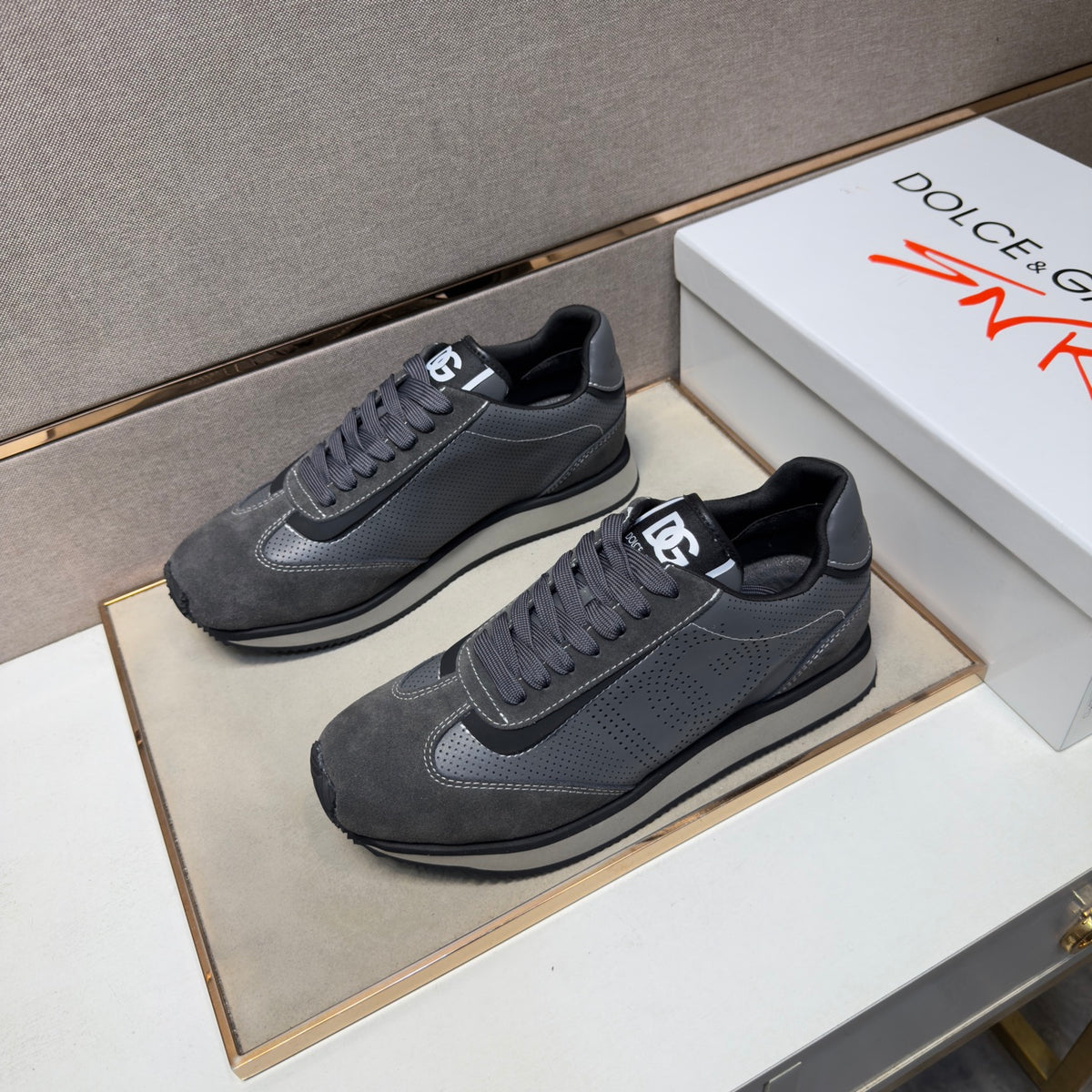 Dolce & Gabbana DG Couple's Multi-Material Casual Sneakers Multi-Color