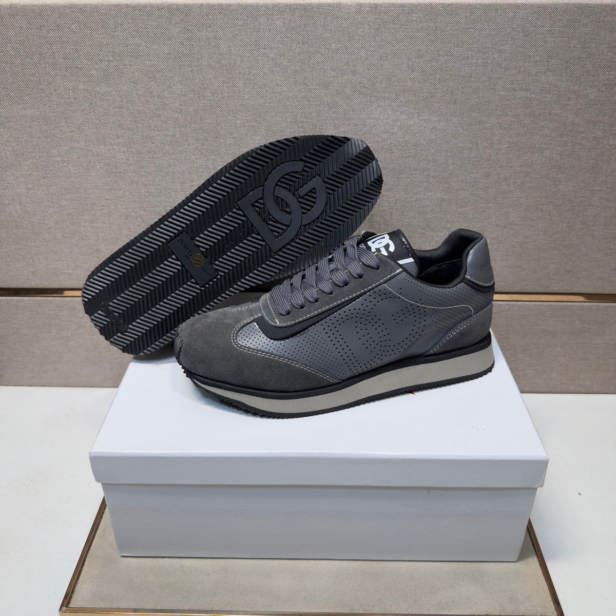 Dolce & Gabbana DG Couple's Multi-Material Casual Sneakers Multi-Color