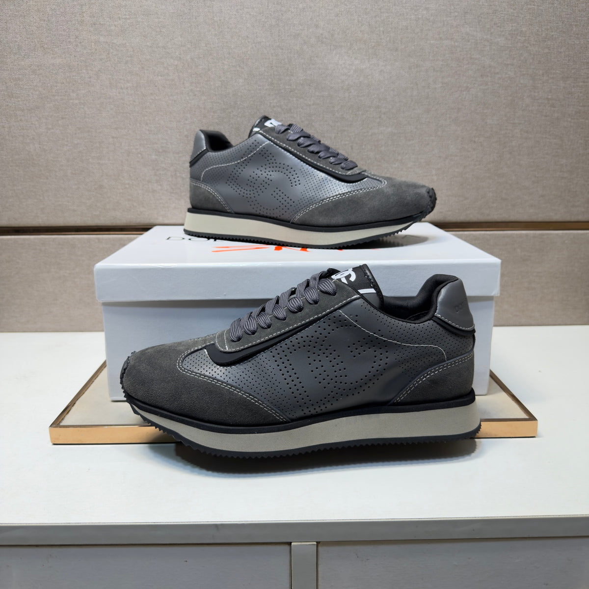 Dolce & Gabbana DG Couple's Multi-Material Casual Sneakers Multi-Color