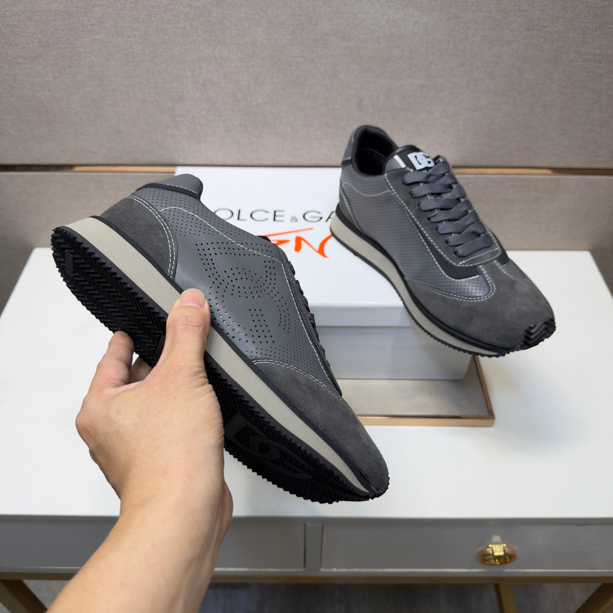 Dolce & Gabbana DG Couple's Multi-Material Casual Sneakers Multi-Color
