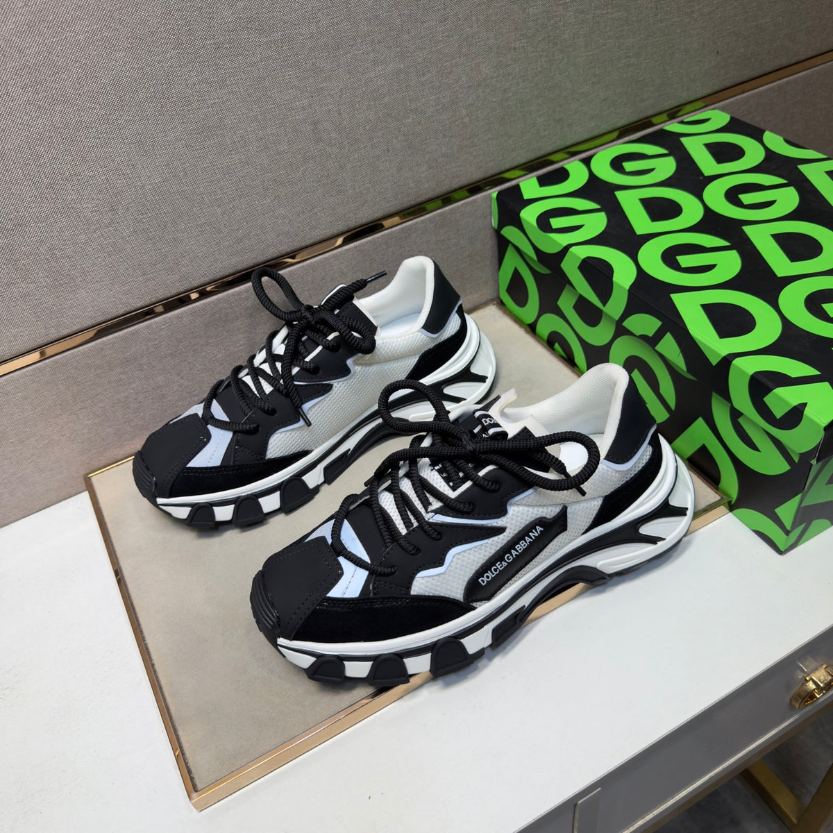 Dolce & Gabbana DG Couple's Multi-Material Casual Sneakers 6 Colors