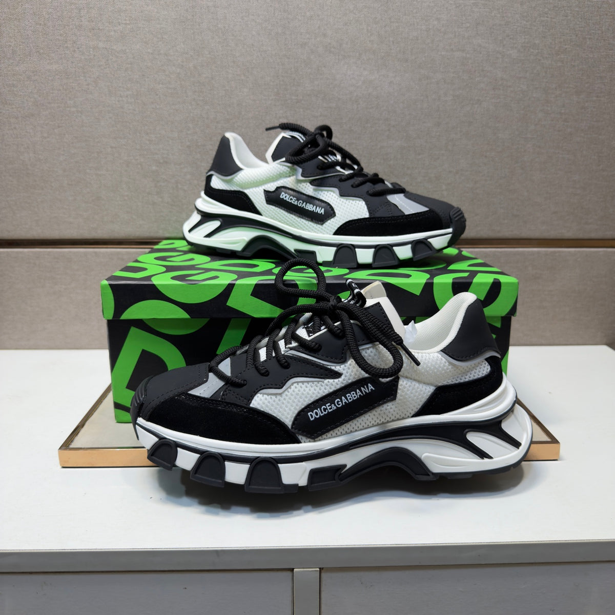 Dolce & Gabbana DG Couple's Multi-Material Casual Sneakers 6 Colors