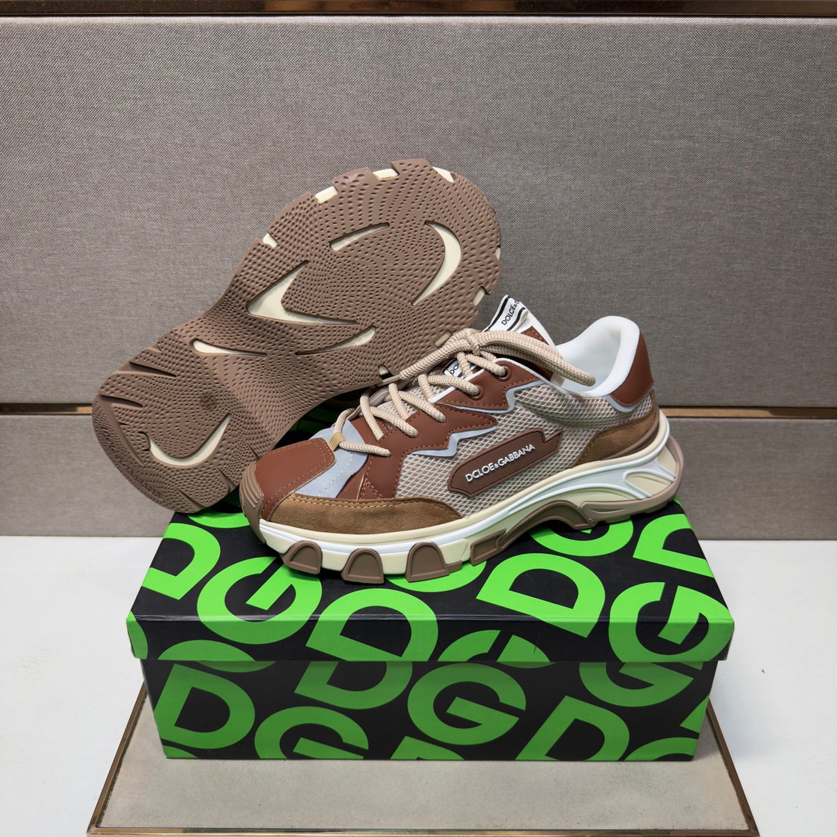 Dolce & Gabbana DG Couple's Multi-Material Casual Sneakers 6 Colors