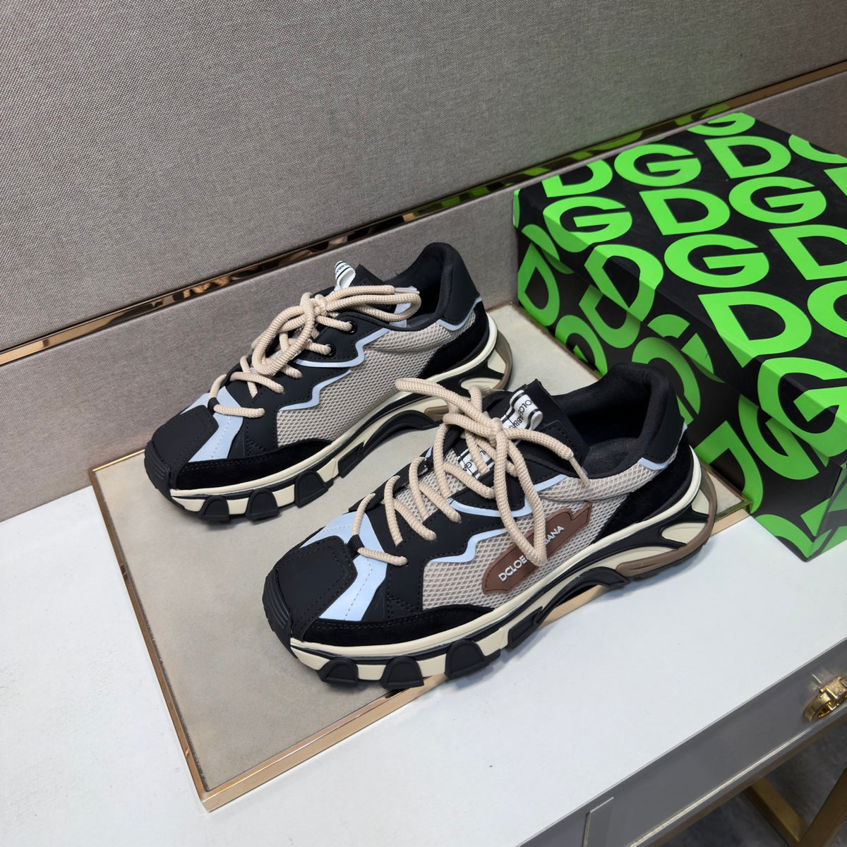 Dolce & Gabbana DG Couple's Multi-Material Casual Sneakers 6 Colors