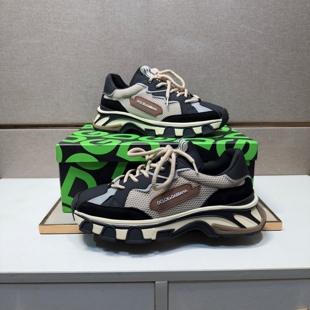 Dolce & Gabbana DG Couple's Multi-Material Casual Sneakers 6 Colors
