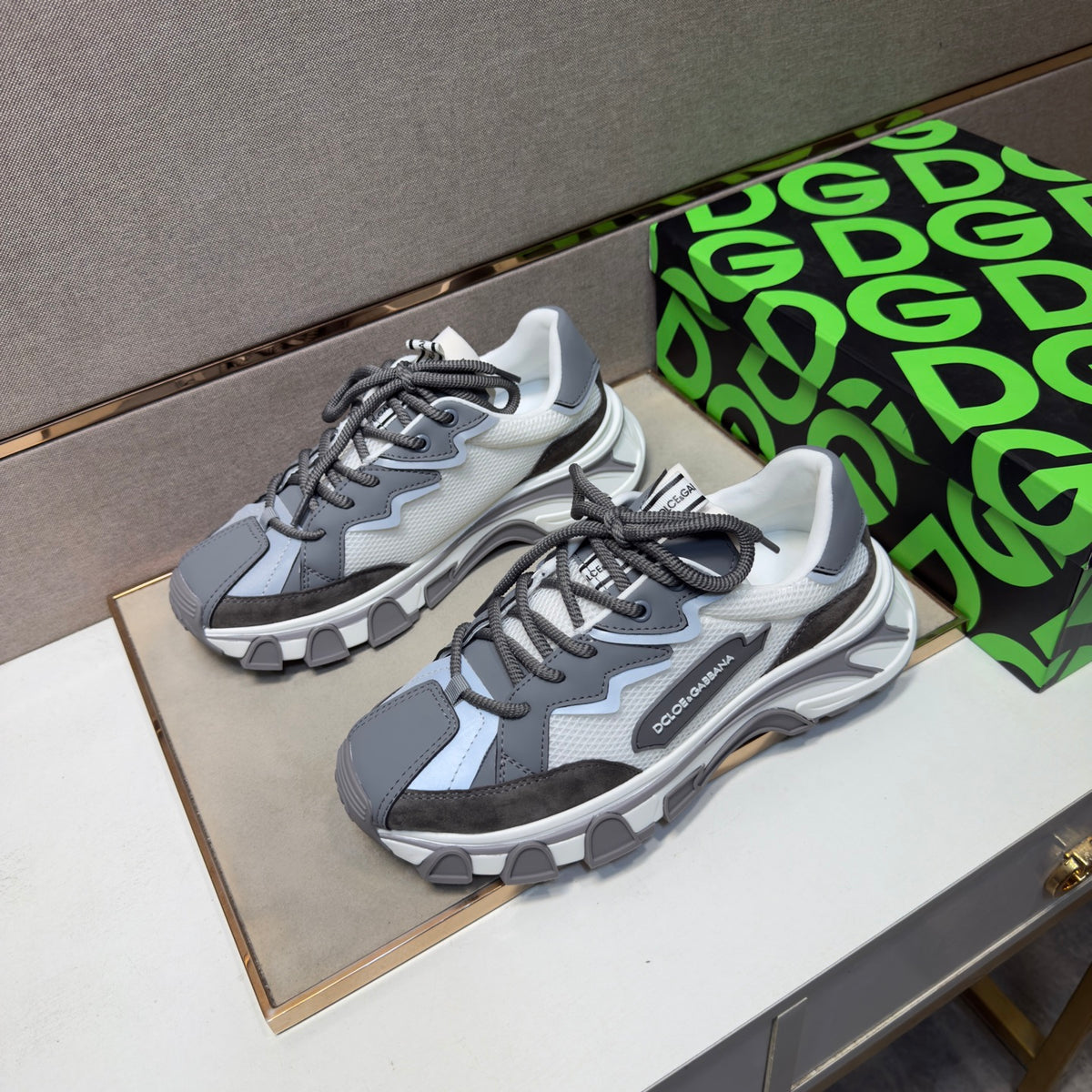 Dolce & Gabbana DG Couple's Multi-Material Casual Sneakers 6 Colors