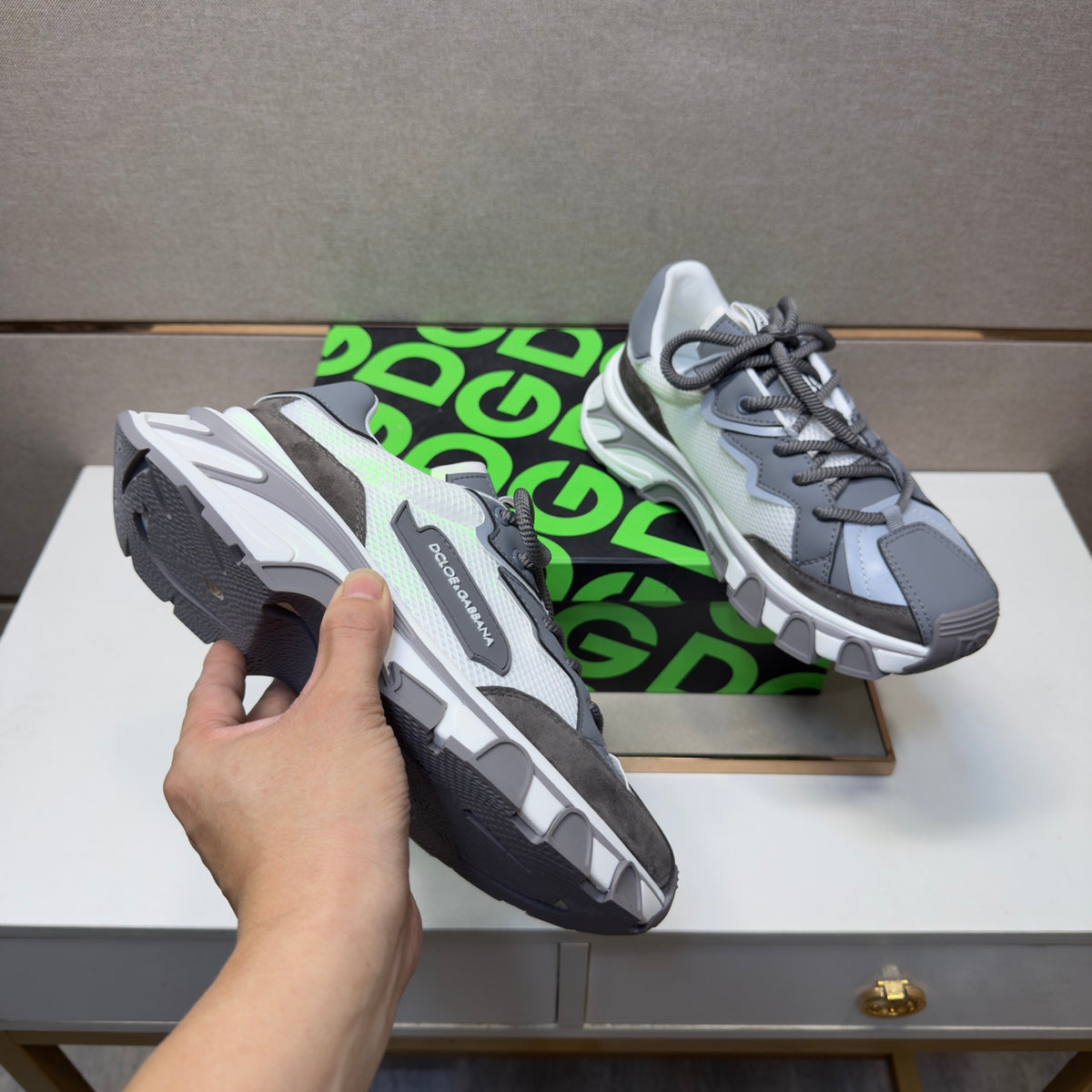 Dolce & Gabbana DG Couple's Multi-Material Casual Sneakers 6 Colors
