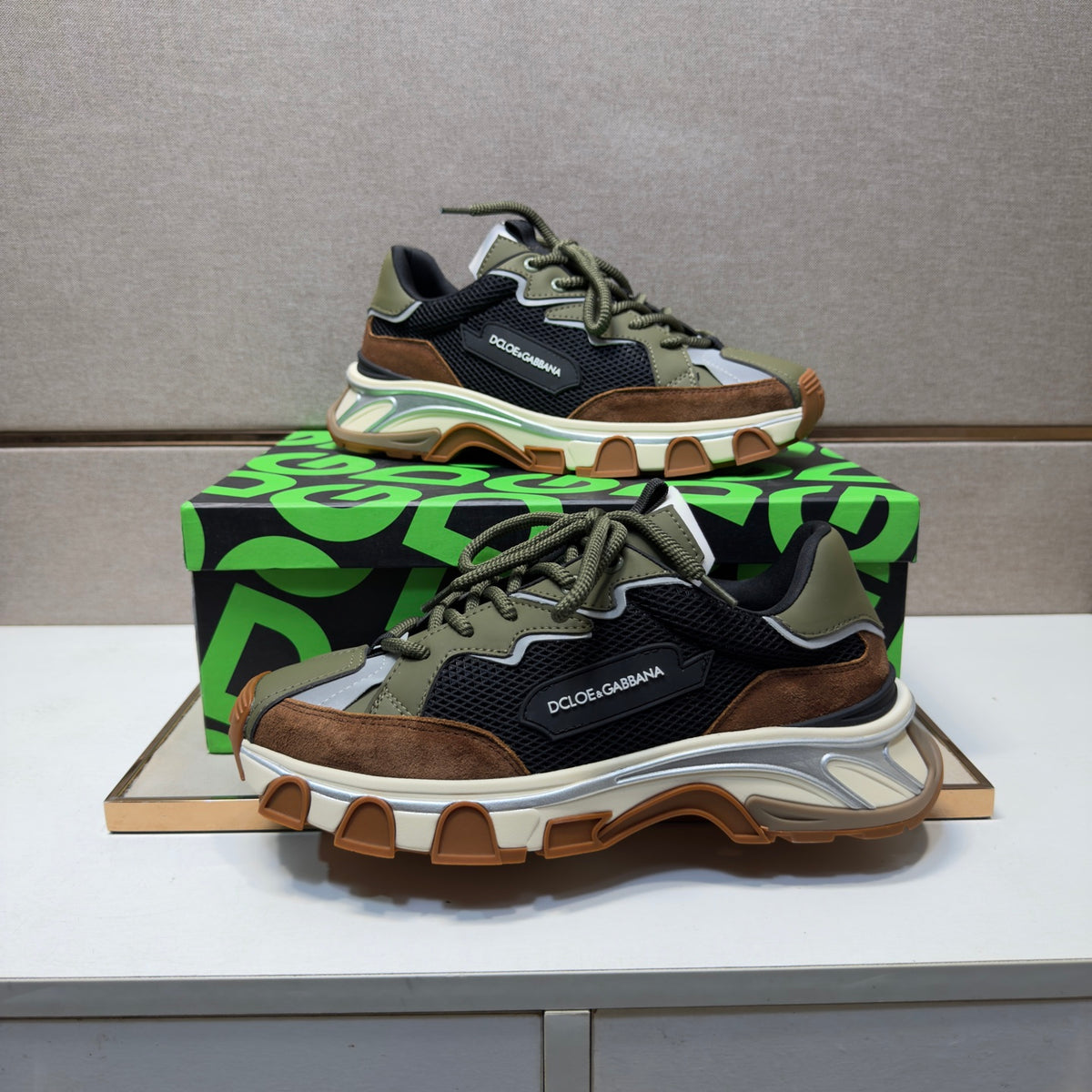 Dolce & Gabbana DG Couple's Multi-Material Casual Sneakers 6 Colors