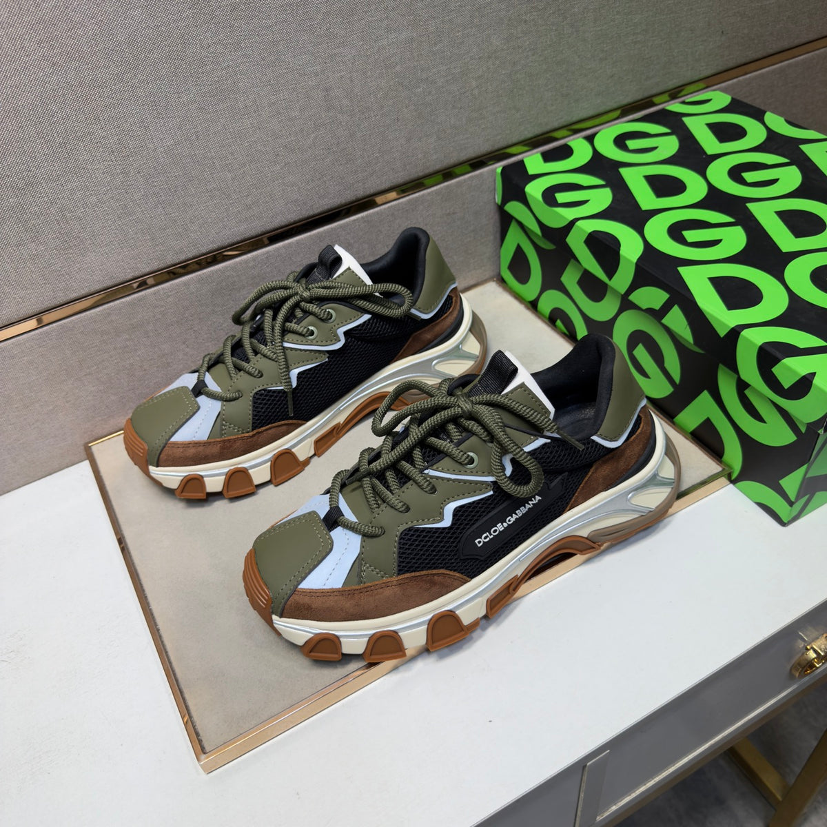 Dolce & Gabbana DG Couple's Multi-Material Casual Sneakers 6 Colors