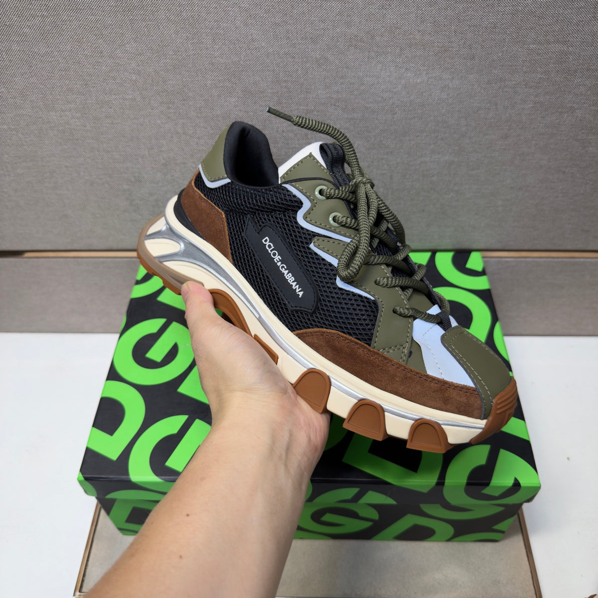Dolce & Gabbana DG Couple's Multi-Material Casual Sneakers 6 Colors