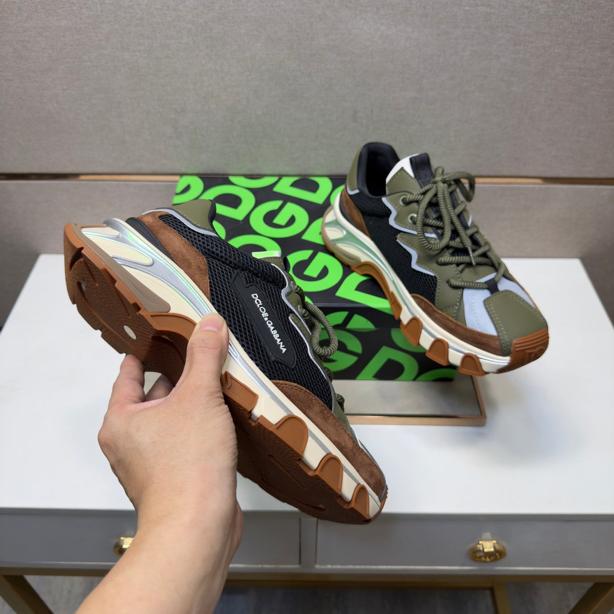 Dolce & Gabbana DG Couple's Multi-Material Casual Sneakers 6 Colors