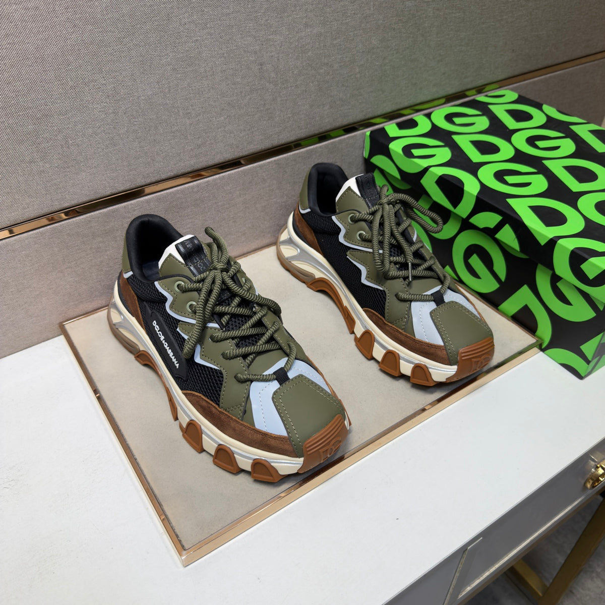 Dolce & Gabbana DG Couple's Multi-Material Casual Sneakers 6 Colors